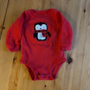Carter's Red Penguin Bodysuit